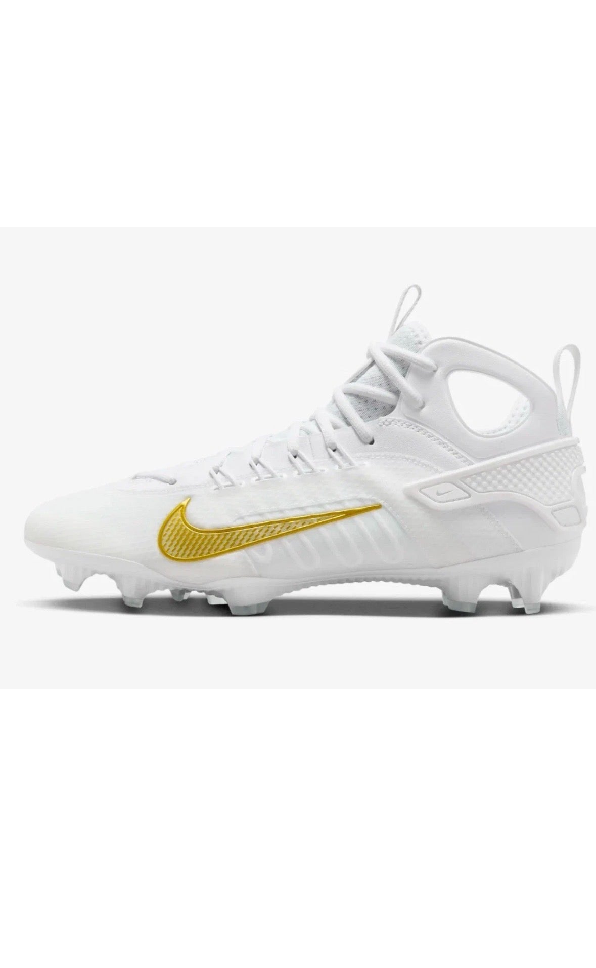 Nike Huarache 9 Elite Mid LAX ‘White Metallic Vivid Gold’  27 MX /  9 US